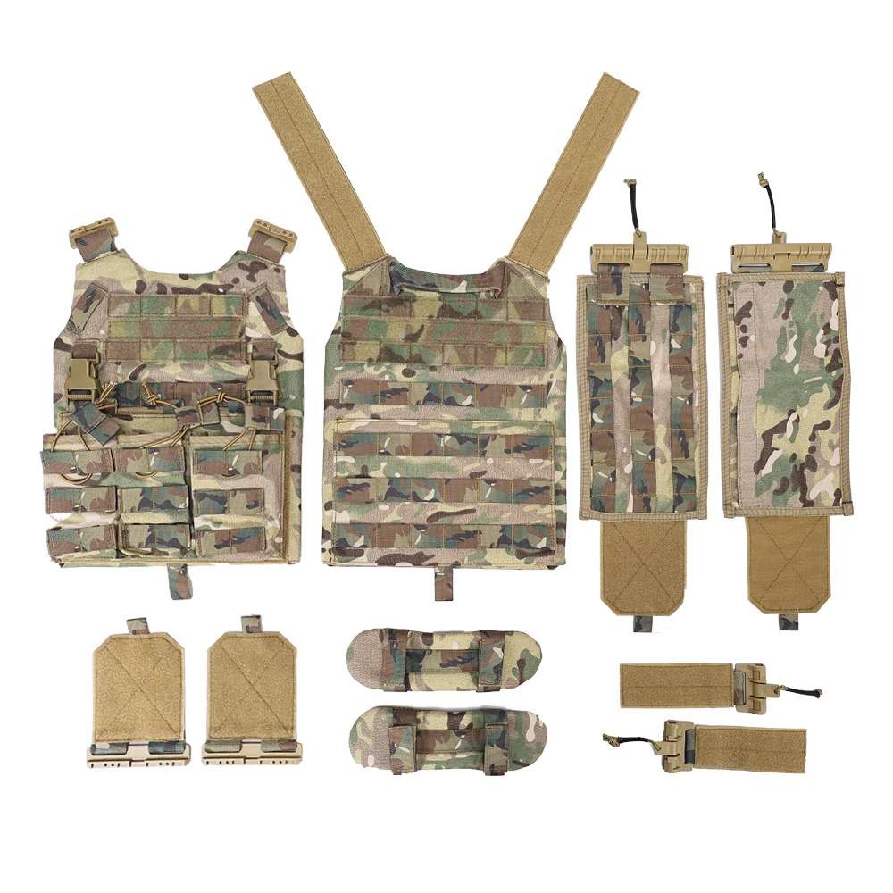 Chaleco táctico de combate Molle, portador de placa, 3 bolsas, 762, 5,56, armadura corporal de caza Airsoft, equipo de protección de nailon - imagen 5