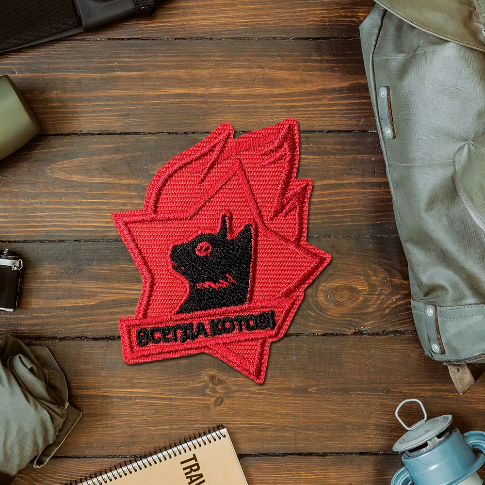 Parche táctico bordado gato negro flameado con velcro para mochila - imagen 3