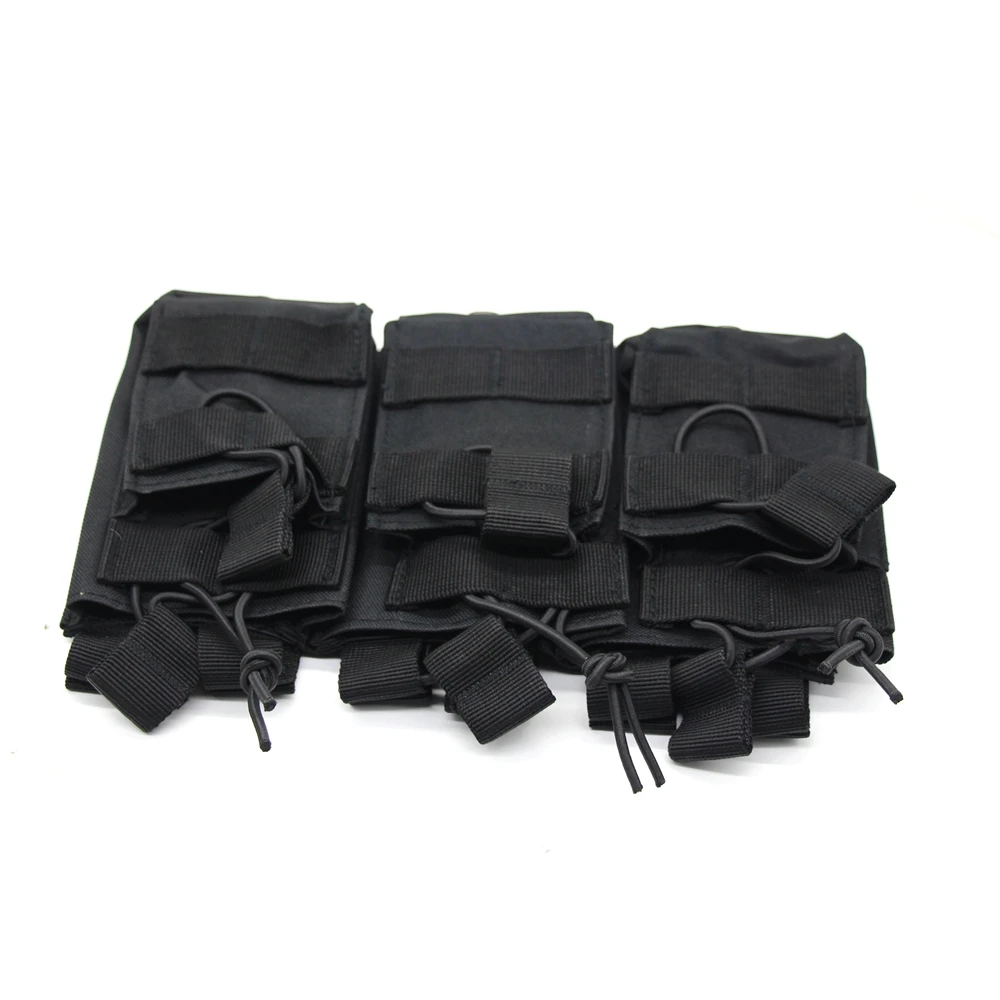 GLUSGO Bolsa para revistas triple de doble capa Molle táctica bolsa superior abierta para Rifle AK/AR 5,56 7,62 Mag - imagen 3
