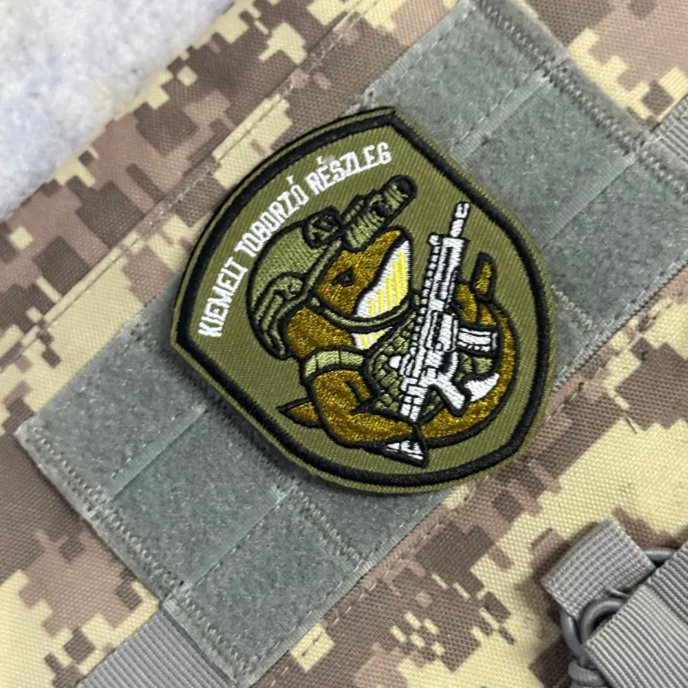 Parche bordado táctico tiburón casco – Insignia moral velcro para mochila