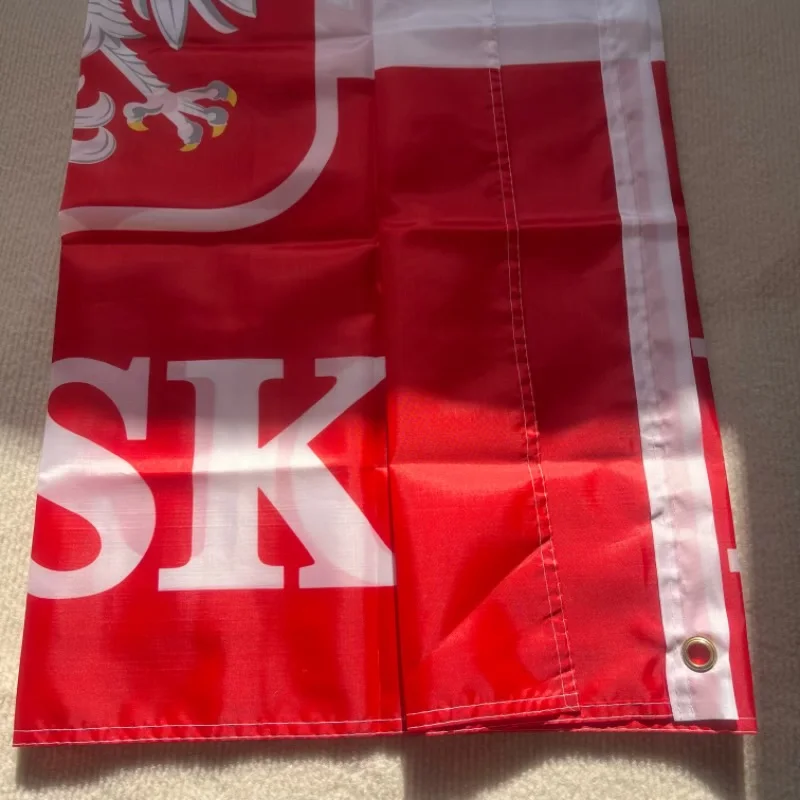 Bandera de águila polaca 90x150cm bandera de Polonia bandera de águila blanca UE PL colgante bandera decorativa de poliéster de alta calidad de 3x5 pies - imagen 2