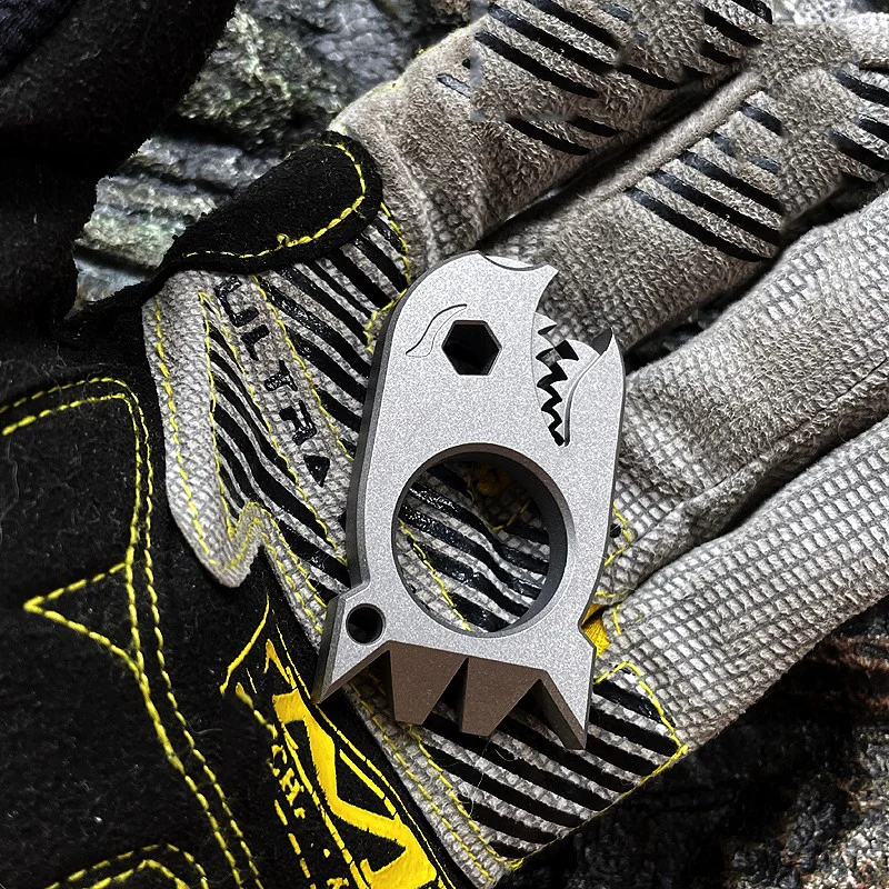 Barra de palanca de abridor de botellas para hombres y mujeres, herramienta portátil multifuncional EDC de titanio para exteriores - imagen 5