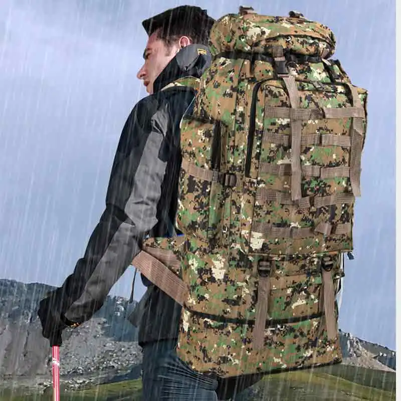 Bolsa grande de Camping para hombre, mochila de senderismo, equipaje, escalada al aire libre, bolsas de hombro tácticas de viaje, Camuflaje deportivo, 100l - imagen 3
