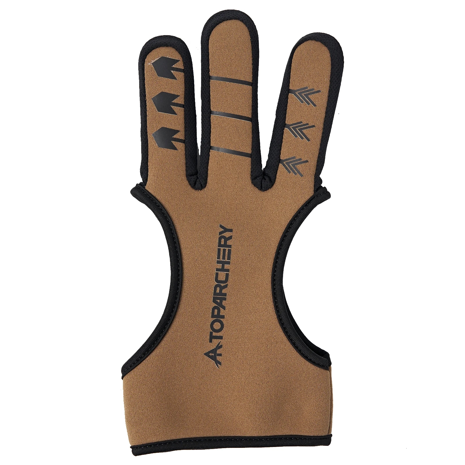 Guantes de dedo de PU marrón para tiro con arco, protector superior para tiro con arco, caza al aire libre, guantes protectores - imagen 3