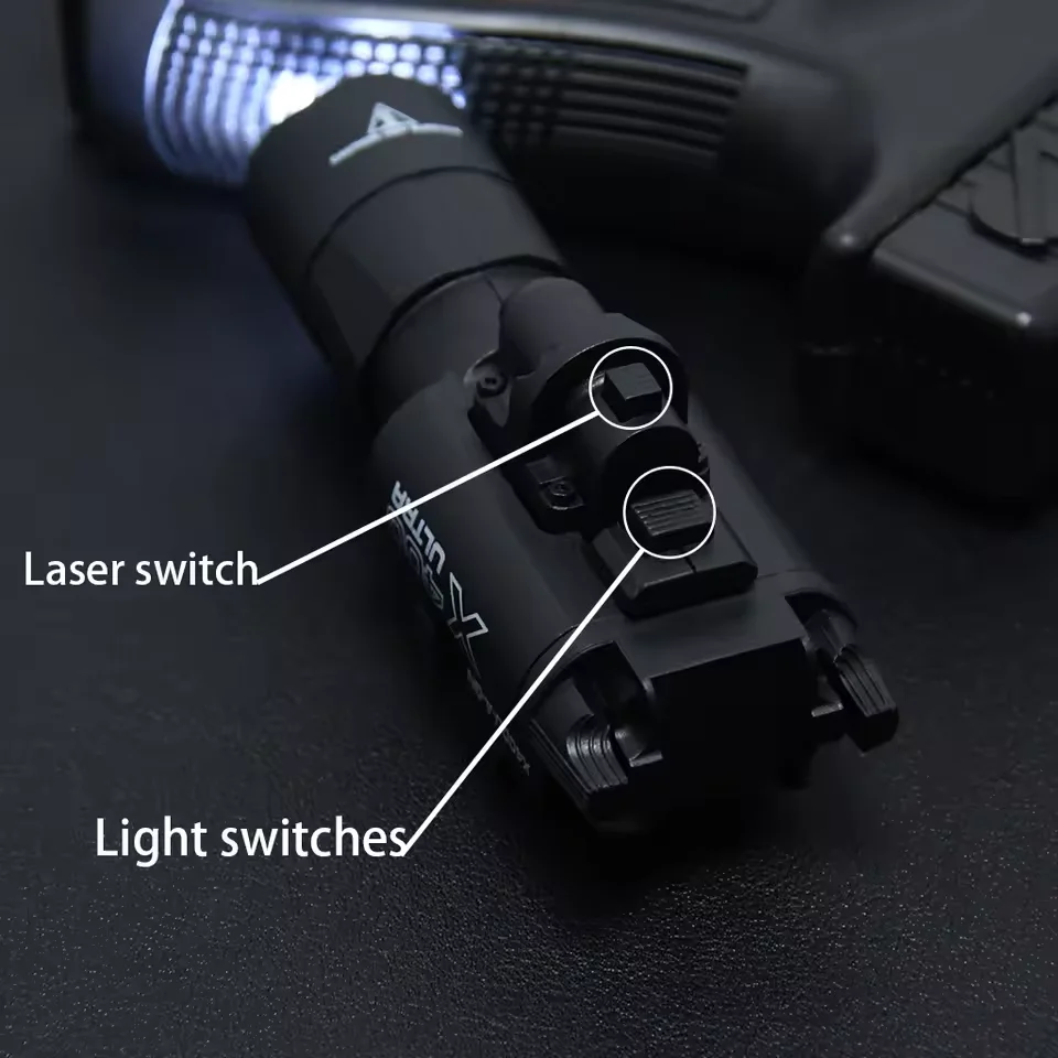 ‌ Linterna LED serie X400U: luz táctica de pistola de explorador Airsoft para caza, diseño colgante de nailon - imagen 5
