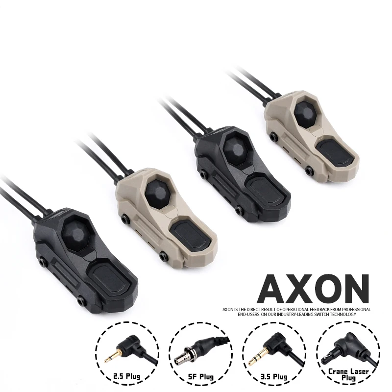 Airsoft Axon interruptor de presión táctico de doble función para PEQ-15 DBAL-A2 MAWL NGAL láser M300 M600, linterna de exploración de armas