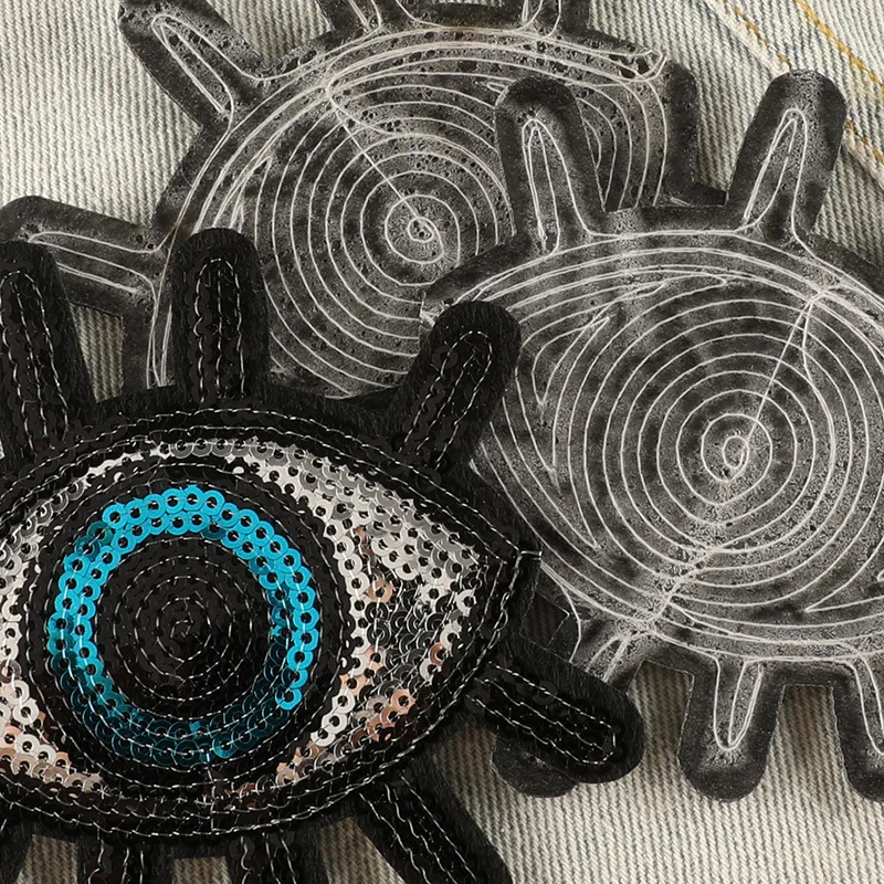 Parches de lentejuelas en la ropa, insignias de ojo, accesorios de ropa DIY, pegatinas decorativas, apliques para camiseta, chaqueta, Parche de planchado - imagen 4