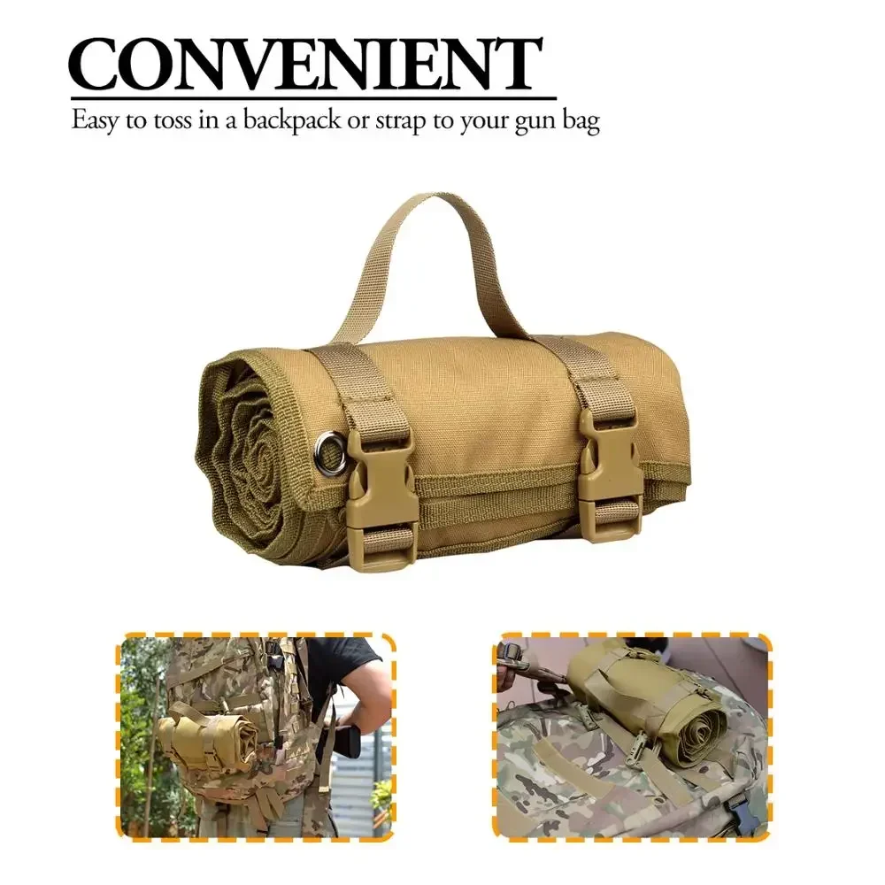 Tapete de Tiro Táctico enrollable, almohadilla antideslizante para acampar, caza, AR15, M4, M16, Rifle, impermeable, Universal - imagen 4