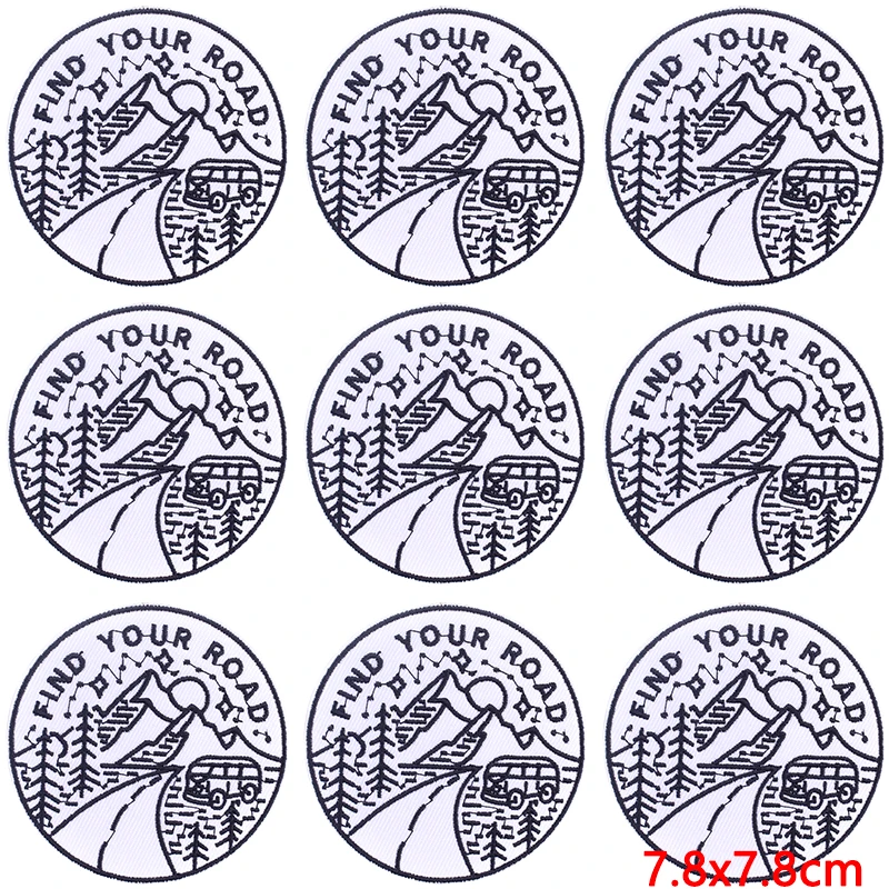 Parche para planchar al aire libre, pegatinas para ropa, insignia de aventura, parche bordado en la naturaleza, rayas para ropa, 10 unidades por lote - imagen 5