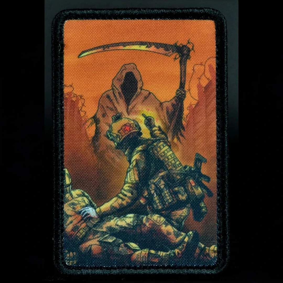 Parche con insignia de moral "no hoy", brazalete táctico, mochila militar, parches impresos, rescate médico y confrontación con muerte