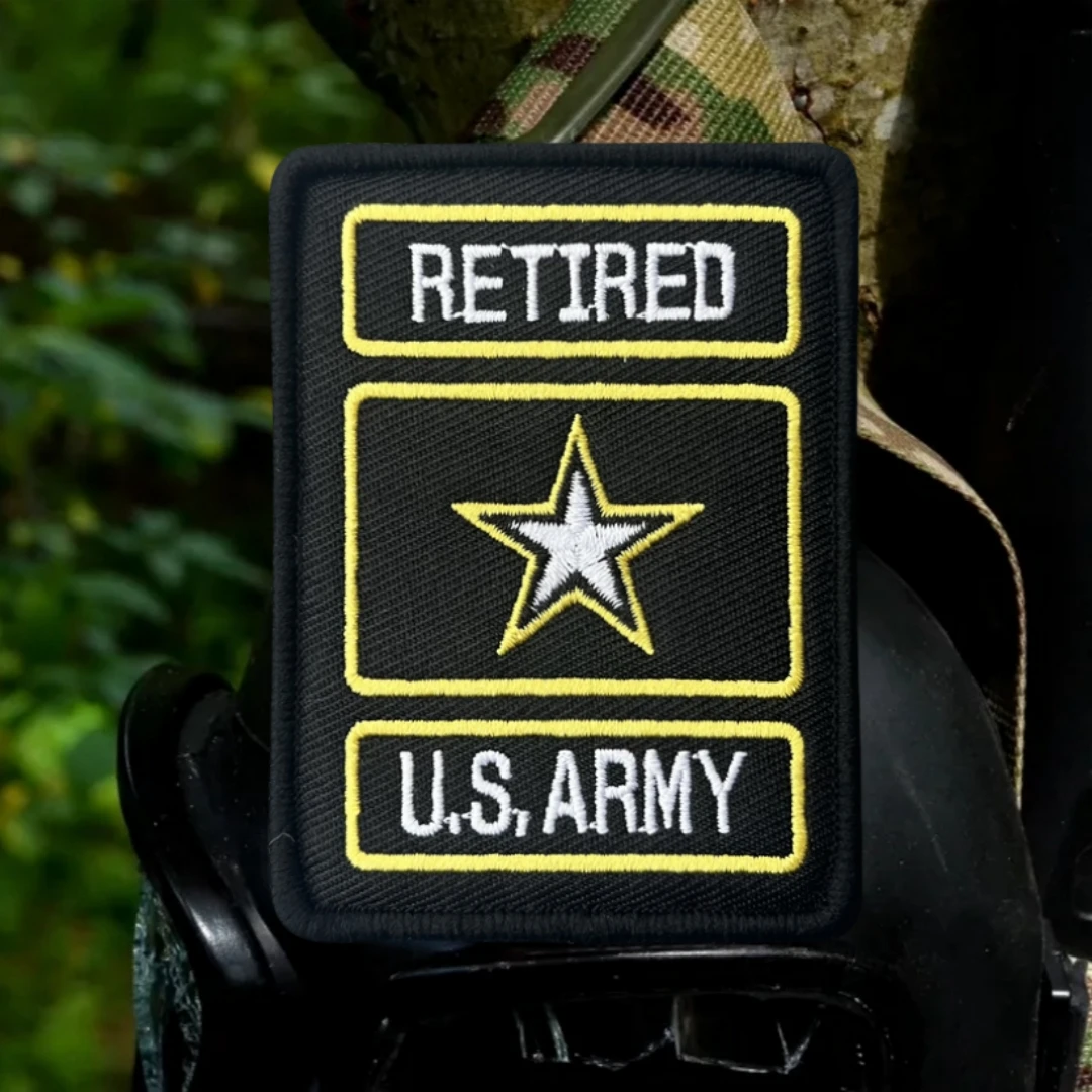 Parche táctico de moral de EE. UU. RETIRADO, brazalete del ejército militar, parches de gancho y bucle bordados para ropa, pegatina para mochila - imagen 4