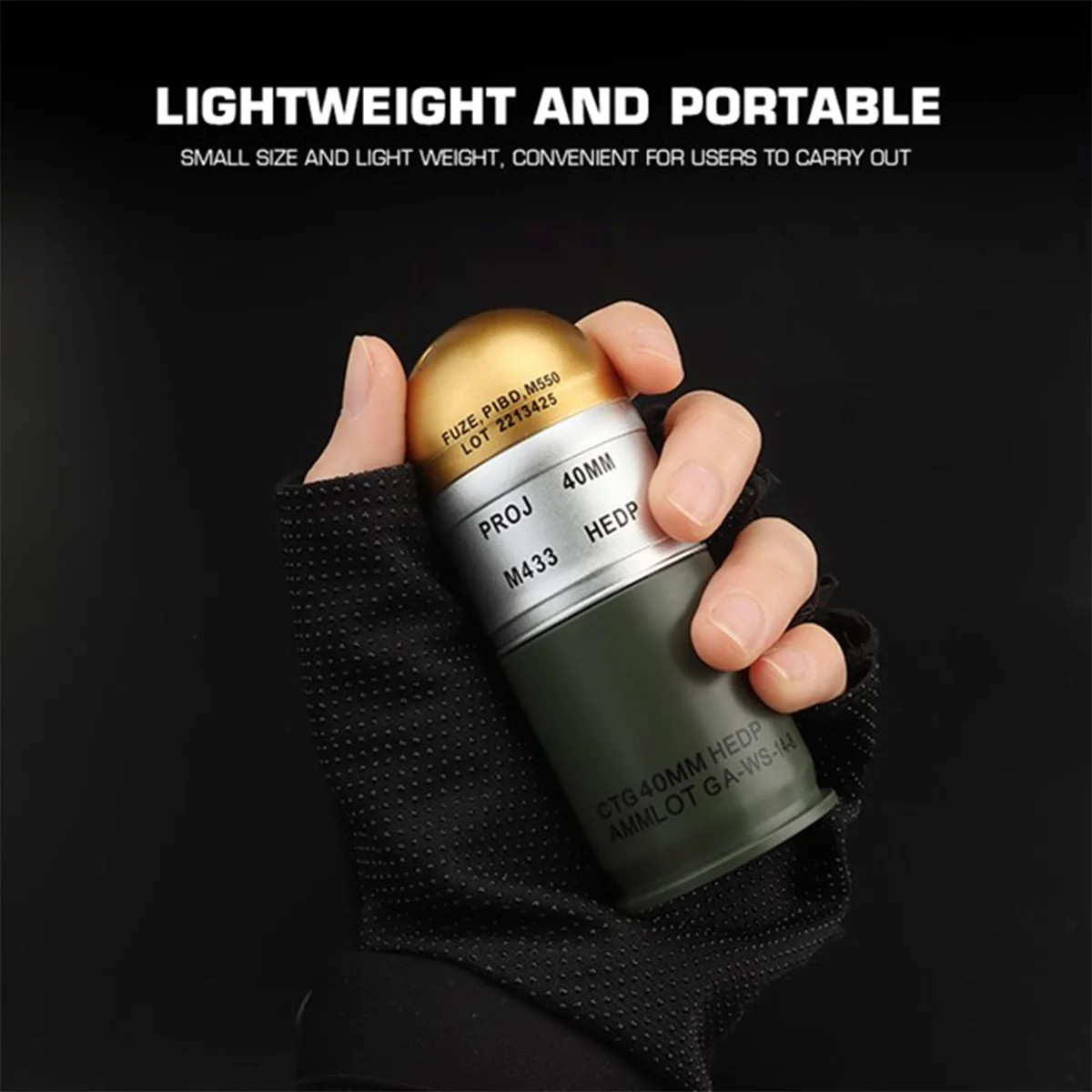 Caja de almacenamiento táctica para modelo de cuerpo de granada M433, luz ABS portátil, accesorio de caza al aire libre, accesorios de película y televisión, Cosplay - imagen 3