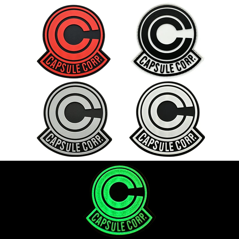 Parches CAPSULE CORP, goma luminosa de PVC de alta calidad, insignia táctica militar, brazalete con gancho, palo 3D en chaqueta, mochila - imagen 5