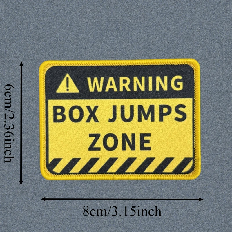 Caja de advertencia, parche estampado de zonas de JUMPS, chaleco táctico, insignia de moral con gancho y bucle, pegatina decorativa para mochila, parches para brazalete para ropa - imagen 3