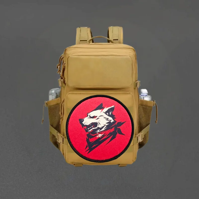 Parche con estampado de cabeza de lobo relámpago, chaleco táctico, insignia de moral con gancho y bucle, pegatina decorativa para mochila, parches para brazalete para ropa - imagen 5