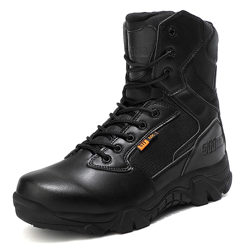 HIKEUP-Botas de combate para hombre, zapatos de montañismo, botas de entrenamiento de campo al aire libre, militares, Camping, impermeables, alta calidad - imagen 2