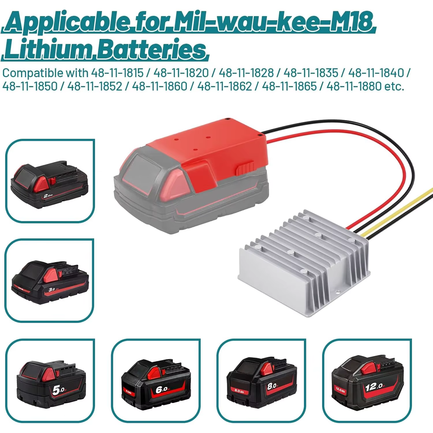 Milwaukee convertidor reductor DC para batería, regulador voltaje - imagen 5