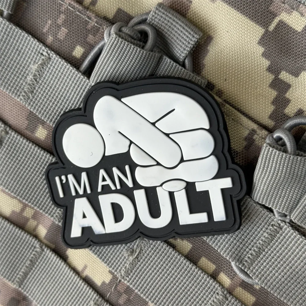 Estoy un parche para adultos, moral militar táctica, apliques personalizados del ejército, parches de gancho y bucle de PVC 3D para ropa, pegatina para mochila - imagen 5