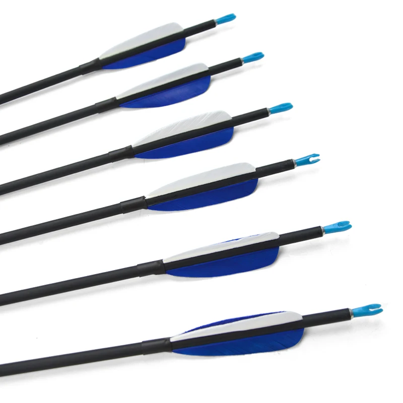 6/12 Uds. Flecha de carbono de 32 pulgadas tiro con arco pluma auténtica Spine700 flechas ID5.3mm tiro al portab caza para arco flecha - imagen 3