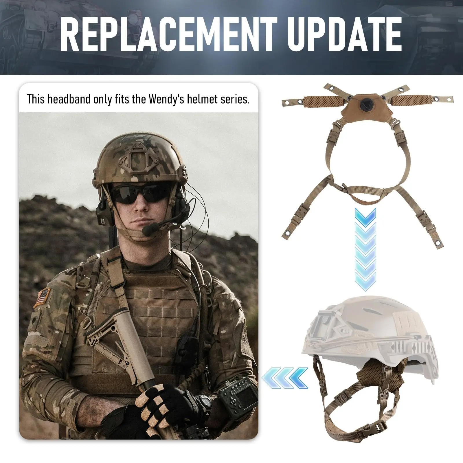 Nuevo sistema de suspensión ajustable táctico, correa para la barbilla, accesorios para casco rápido para MICH, accesorio para casco Wendy, almohadilla esponjosa - imagen 4