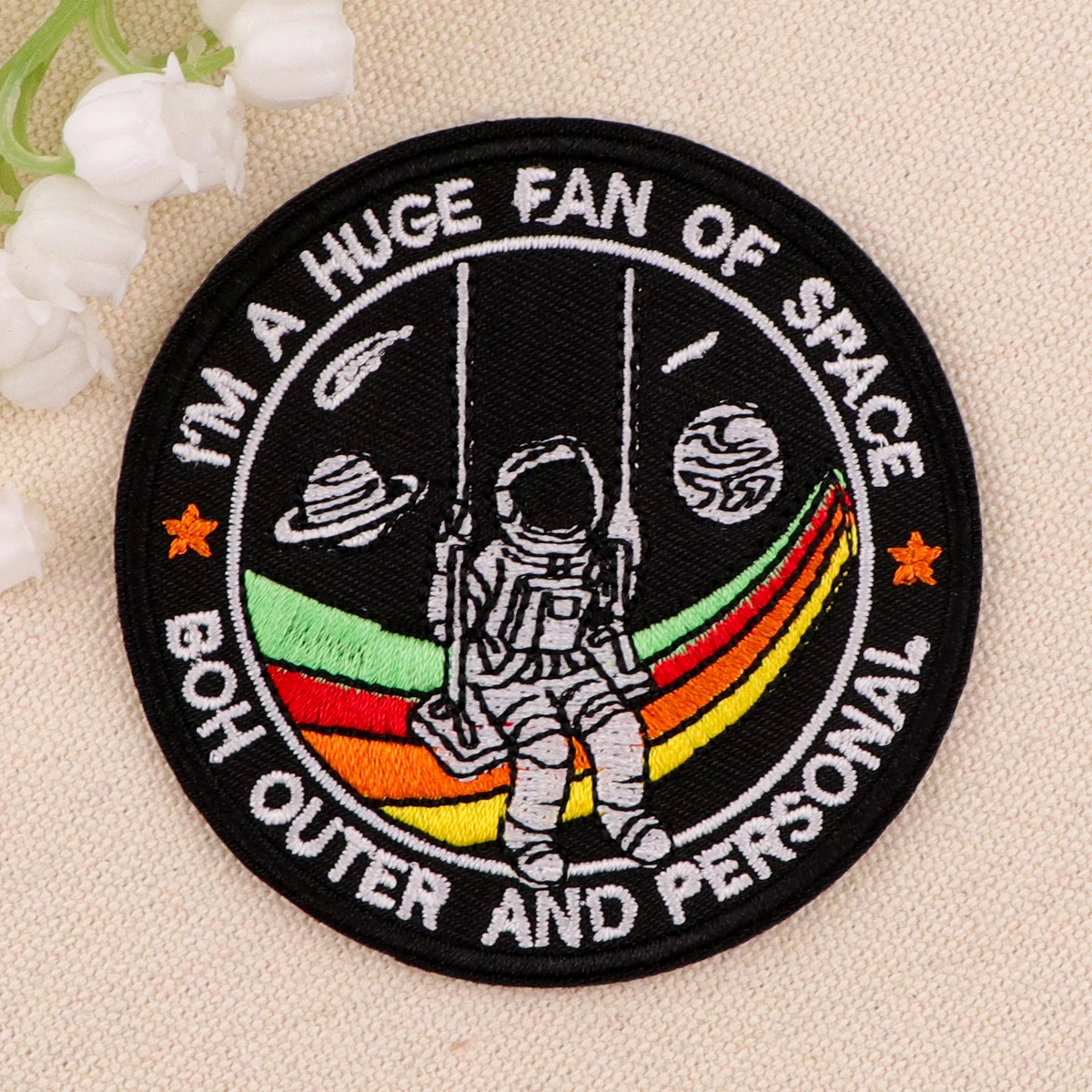 Estoy un enorme ventilador de espacio parche bordado astronauta hierro en parches para ropa parches termoadhesivos en insignia de ropa DIY coser - imagen 5