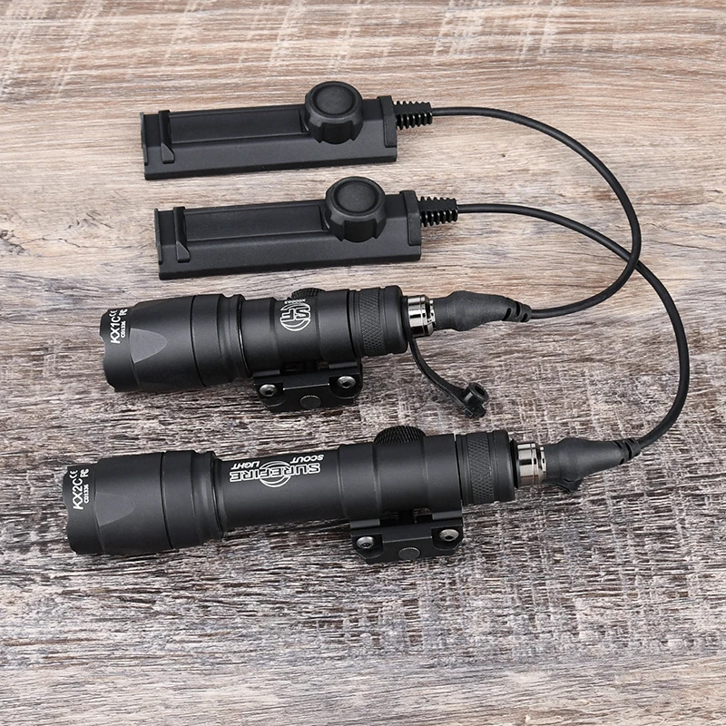KDA Hunting M300 M600 SF Scout luz doble interruptor botón constante en Ajuste 20mm Rail táctica 400/600 lúmenes linterna de alta potencia - imagen 4