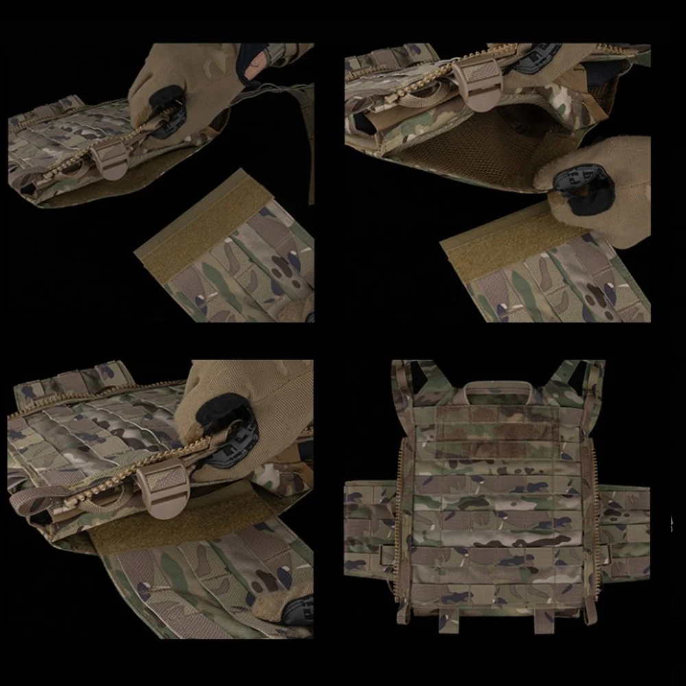 Chaleco táctico portaplacas MOLLE lateral extensible airsoft y caza - imagen 5