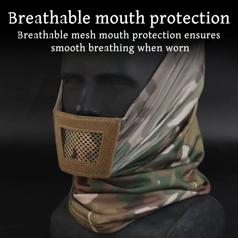 Casco de caza y mascarilla versión extendida, envoltura para los oídos, fijación de correa elástica, adecuado para deportes al aire libre - imagen 3