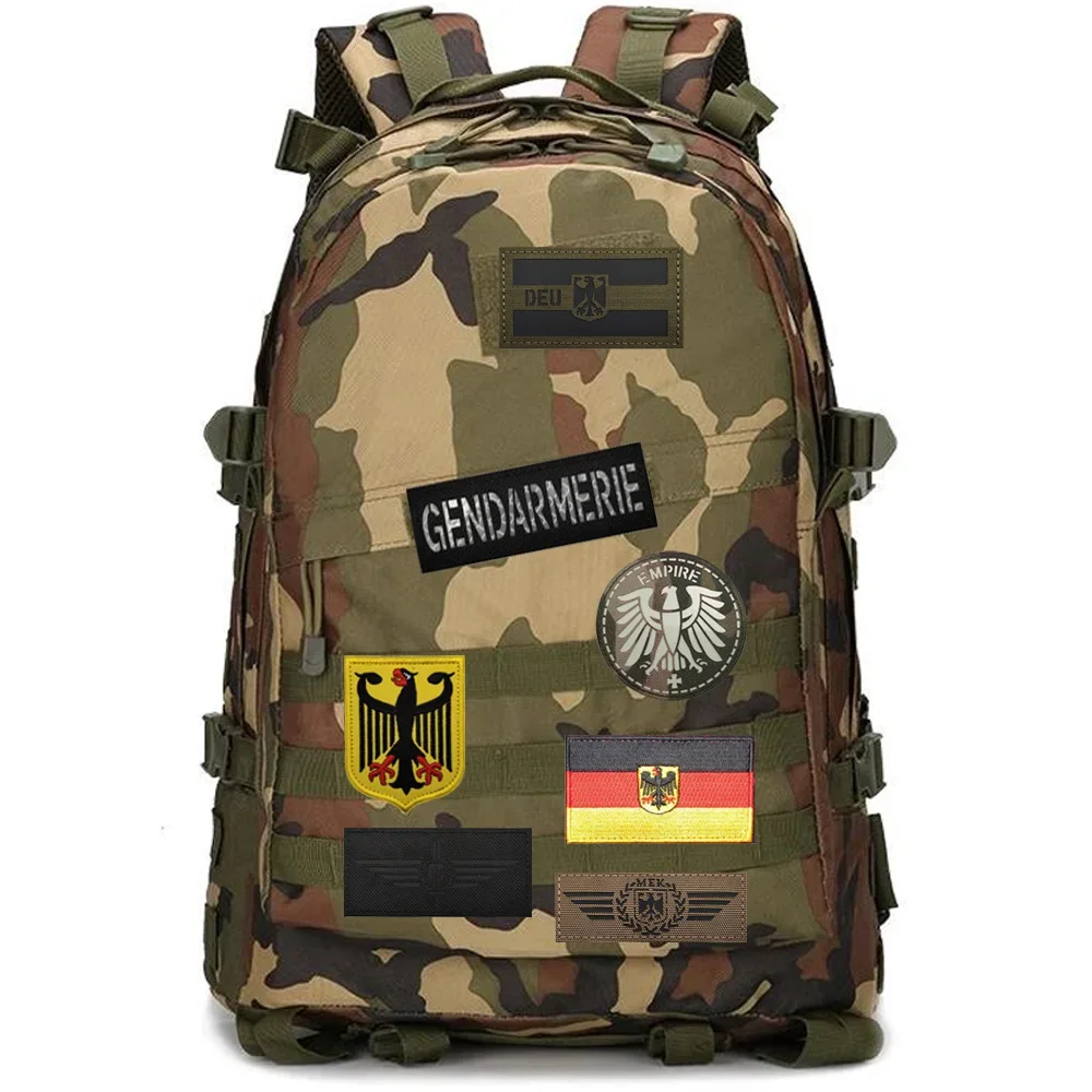 Accesorios para bolsa al aire libre, insignia de corte láser, escudo de águila alemana, Camou, bandera reflectante luminosa, parches bordados de moral - imagen 3