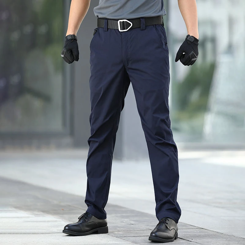 Pantalones Cargo impermeables para hombre, pantalón informal de negocios, de Color sólido, para deportes al aire libre de senderismo, resistente al desgaste, para correr, novedad - imagen 3