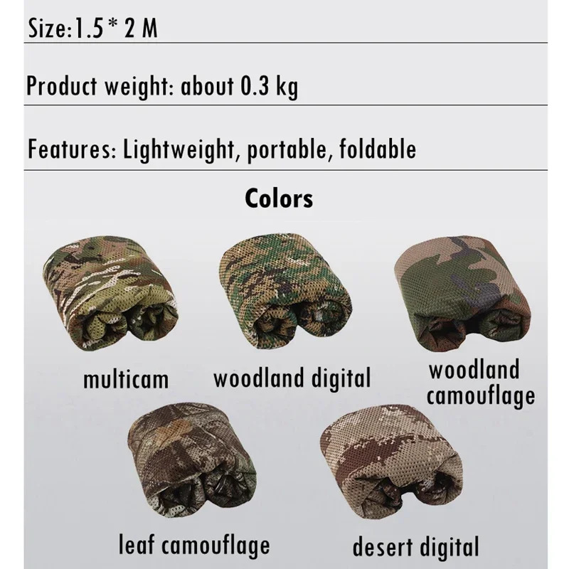 Redes de camuflaje para acampar al aire libre, caza, tiro, refugio, ocultar la red, cubiertas para coche, decoración de barra de jardín, sombra de tienda de entrenamiento - imagen 3