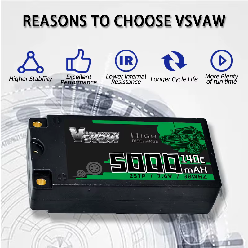 VSVAW Batería LiPo para RC con carcasa rígida y conector - imagen 4