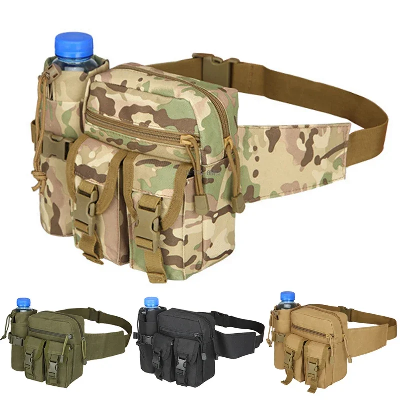 Riñonera táctica para entrenamiento al aire libre, bolsa Molle desmontable de gran capacidad para caza, Camping, correr, senderismo y Trekking