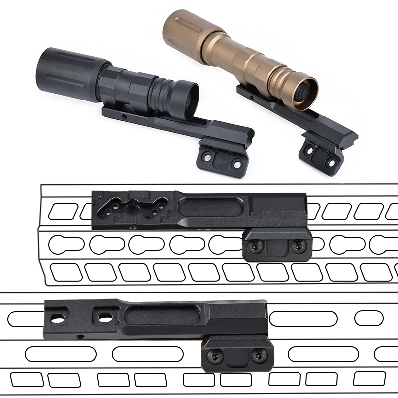 MLOK KEYMOD Rail Thorntail 2 Sbr linterna montaje lateral compensado M300 M600 M340 M640 PLHV2 caza explorador luz accesorios Airsoft - imagen 3