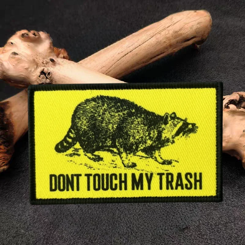 NO TOUCH MY TRASH Opossum parche impreso chaleco táctico gancho y bucle sombrero moral insignia mochila pegatina brazalete parches para ropa - imagen 5