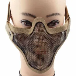 Máscara militar táctica de media cara, máscara de protección de calavera de malla metálica, máscaras militares Airsoft, accesorios de caza de Paintball