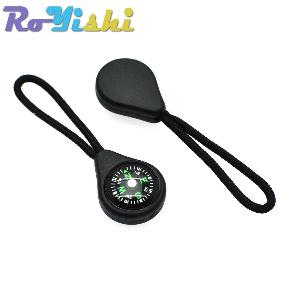 Compass Zipper Pull con correa para mochila, traje de gimnasio, accesorios de ropa, negro, 5 unids/lote por paquete - imagen 5