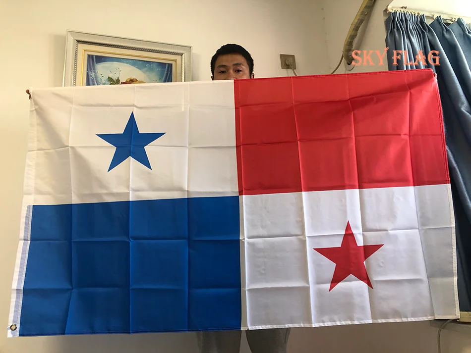 SKY FLAG Bandera de Panamá poliéster – Nacional para exterior