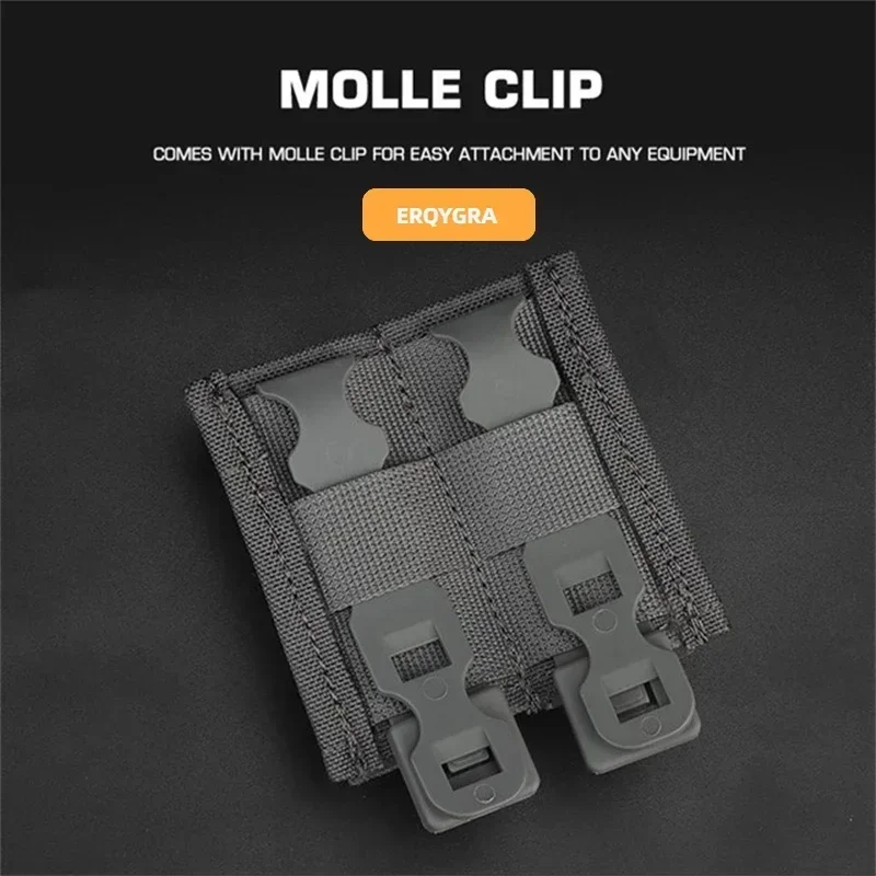 ERQYGRA-bolsa táctica rápida de 9mm con doble Mag, accesorios para sistema Molle para caza al aire libre, equipo de riñonera, nuevo almacenamiento de extracción rápida - imagen 4