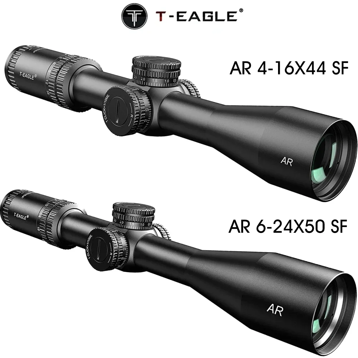 Segundo plano Focal 4-16X 6-24X ajuste lateral retícula cruzada óptica táctica de caza de alta definición alcance resistente a los golpes