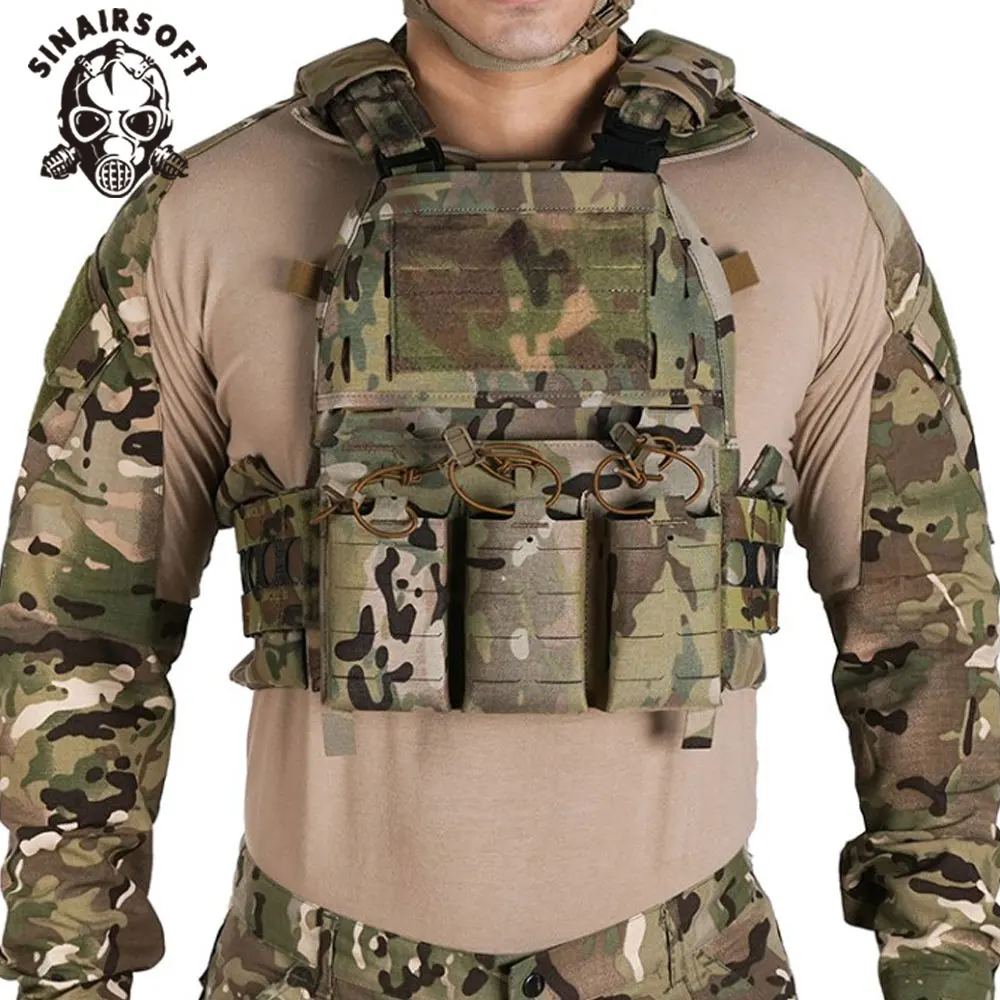 SINAIRSOFT táctico FCPC V5 portador de placa estilo Ferro chaleco de liberación rápida Triple 556 bolsa de revista MOLLE caza Airsoft Gear