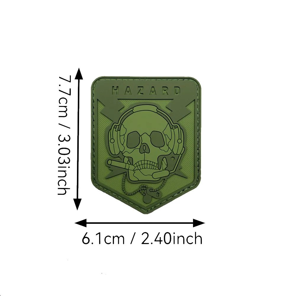 Dangerous Skeleton Soldier Morale Tactical Patch Military Armband 3D PVC Hook and Loop Patches for Clothing Backpack Sticker - imagen 5