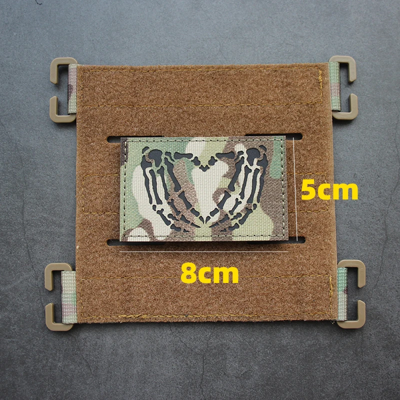 Parches reflectantes de nailon de camuflaje, SHOOTER de velocidad ONE7, doble pistola, Panda, calavera verde, dedos, corazones de amor, insignia táctica militar - imagen 4