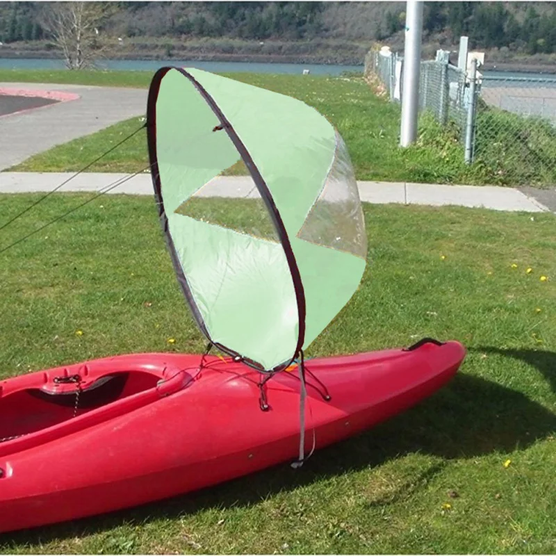 Vela de viento plegable para Kayak, tabla de Paddle surf, carrera de canoa, remo de viento, barcos de remo, viento con ventana transparente - imagen 5
