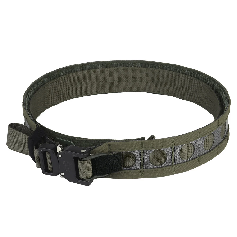 Cinturón táctico Bison estilo Ferro, cinturón de batalla, cinturón MOLLE verde Ranger de caza con hebilla de liberación rápida, aleación ligera