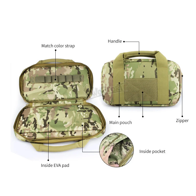 Bolsa táctica para arma, equipo militar, bolsa portadora de pistola para deportes al aire libre con bolsa para revistas, paquete de caza, accesorios Airsoft - imagen 3