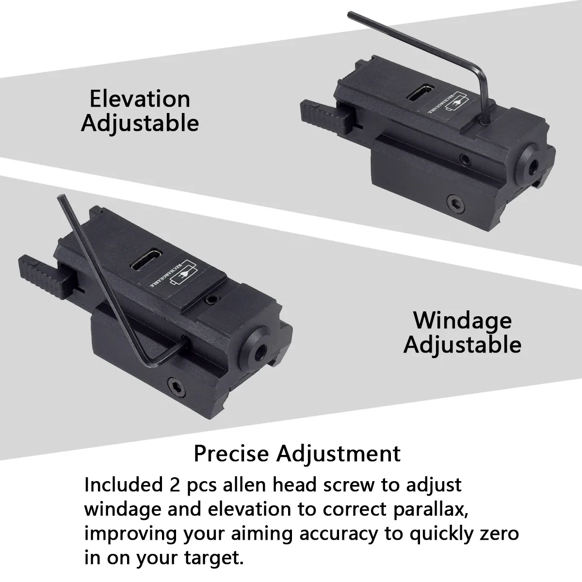 Mini mira láser infrarroja táctica montada en la parte inferior con calibradores ajustables hacia arriba, hacia abajo, izquierdo y derecho - imagen 4