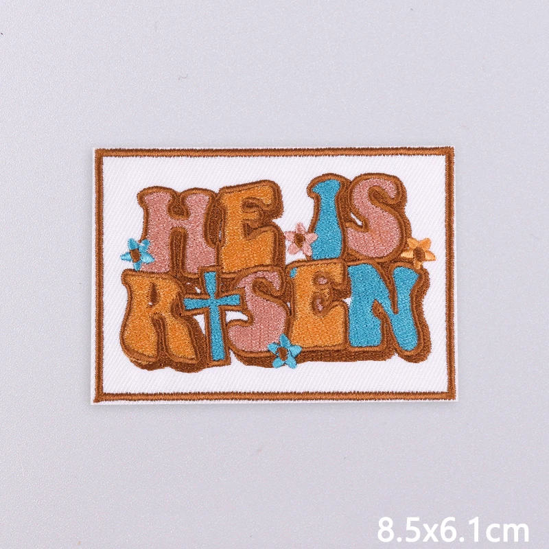 Parche bordado de Jesús, parches para planchar para ropa, parches termoadhesivos para ropa, parche decorativo con apliques de letras/frases - imagen 3