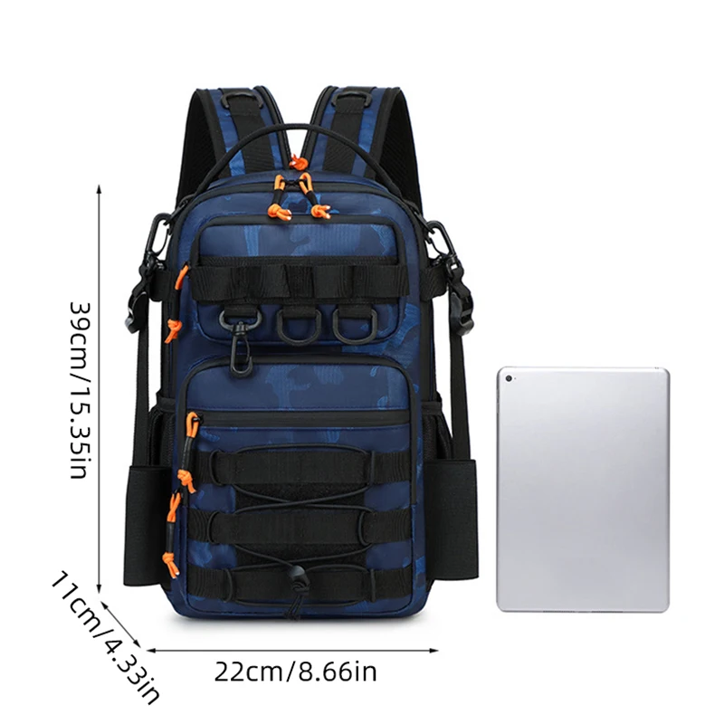 Mochila para acampar con señuelo, gran capacidad, multifuncional, para viajes al aire libre, senderismo, pesca, ciclismo, bolso de hombro para el pecho - imagen 3