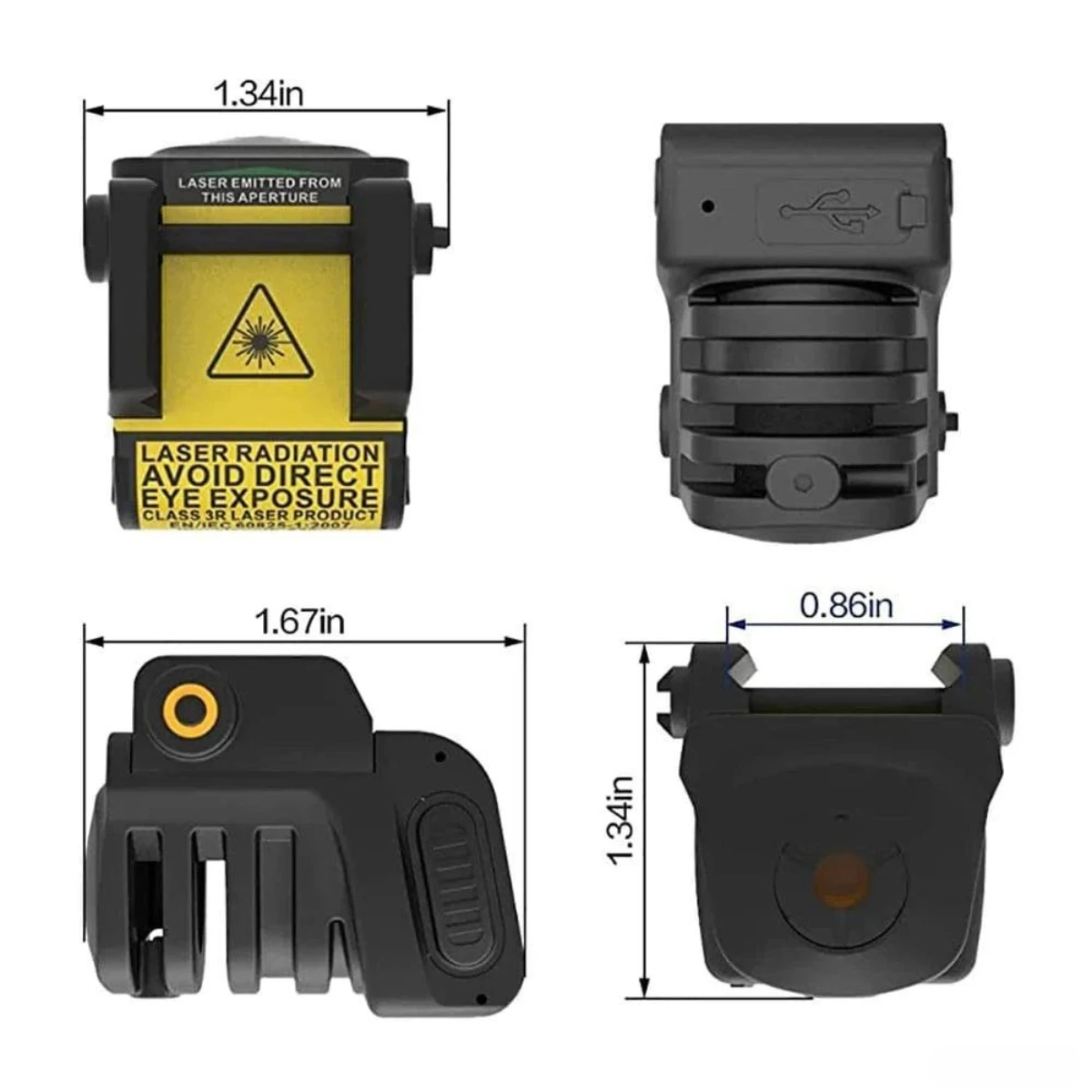 Mira láser de punto verde/rojo LS-L8, puntero láser recargable, mira de tiro para pistola compacta, accesorios de caza - imagen 4